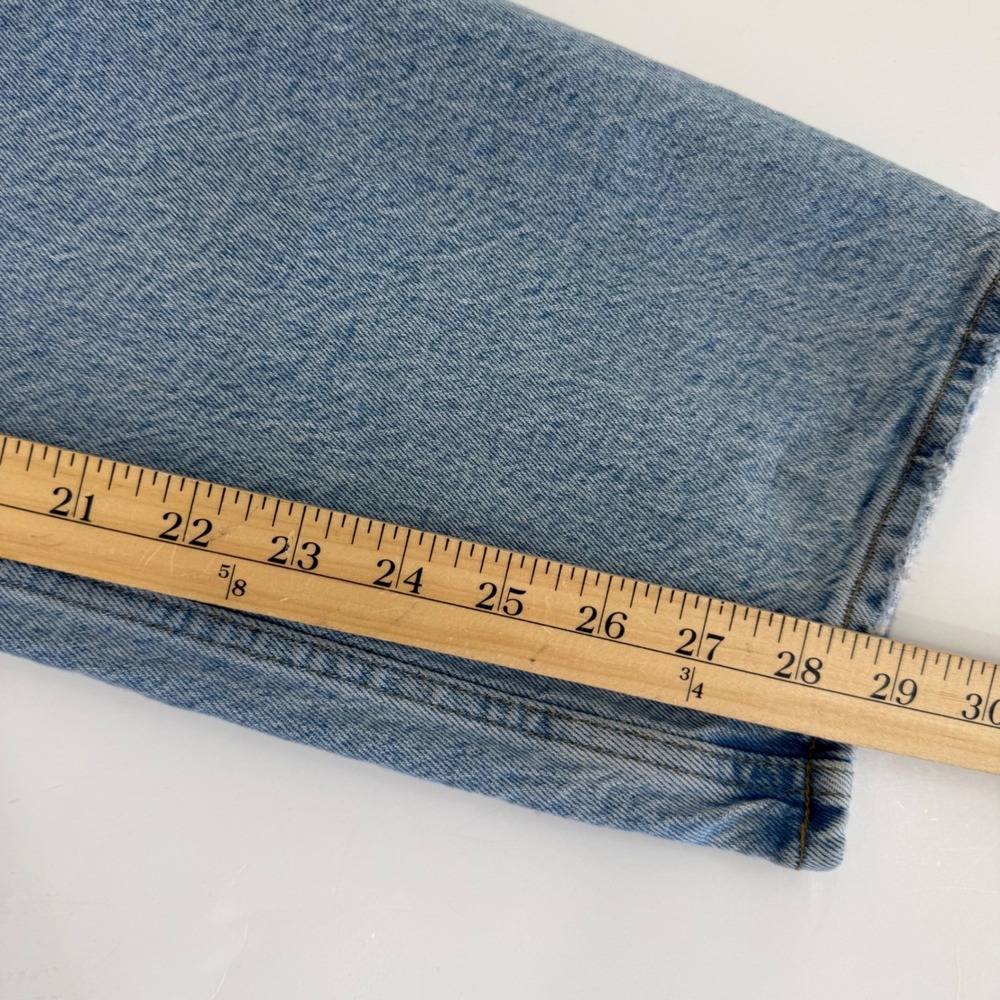 Abercrombie & Fitch Dad High Rise Jeans Curve Love 28 6 Light Wash Criss Cross - Picture 12 of 13